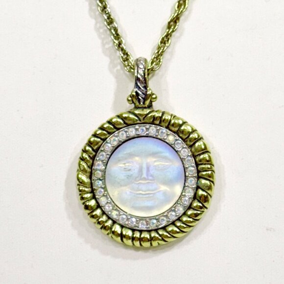 Kirks Folly Vintage Two Tone Seaview Moon Face Necklace Enhancer - Picture 4 of 7